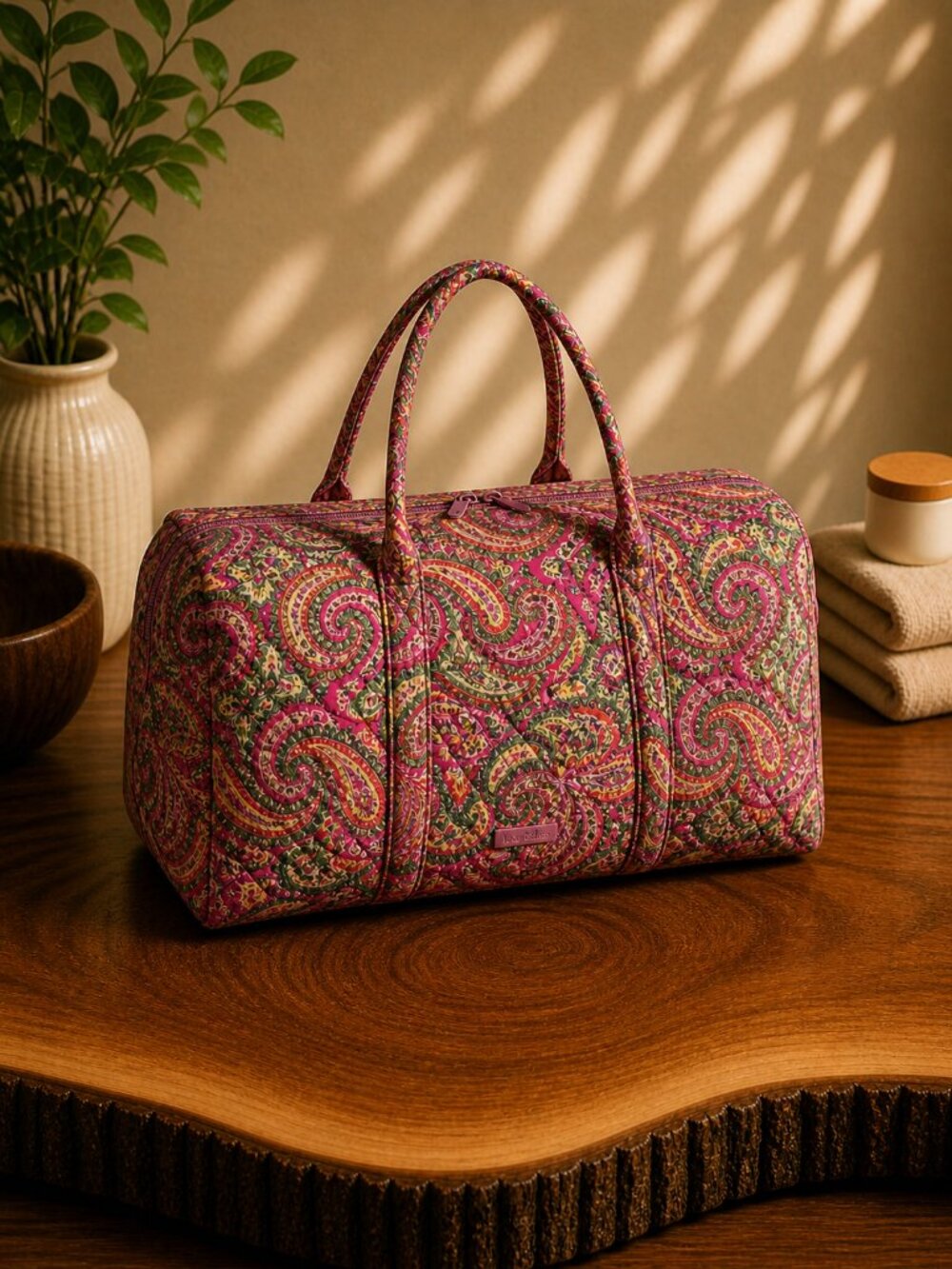 Vera Bradley XL Travel Duffel Cotton Capri Pink NWT